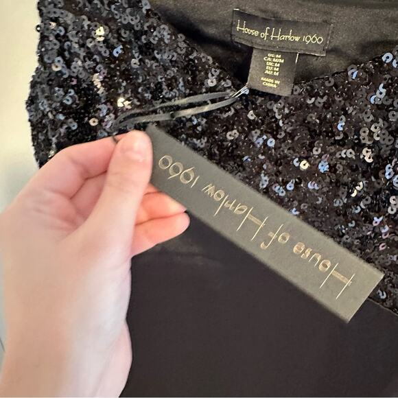 NWT Revolve House of Harlow Black Sequin Strappy Maxi Dress Medium - Picture 14 of 14